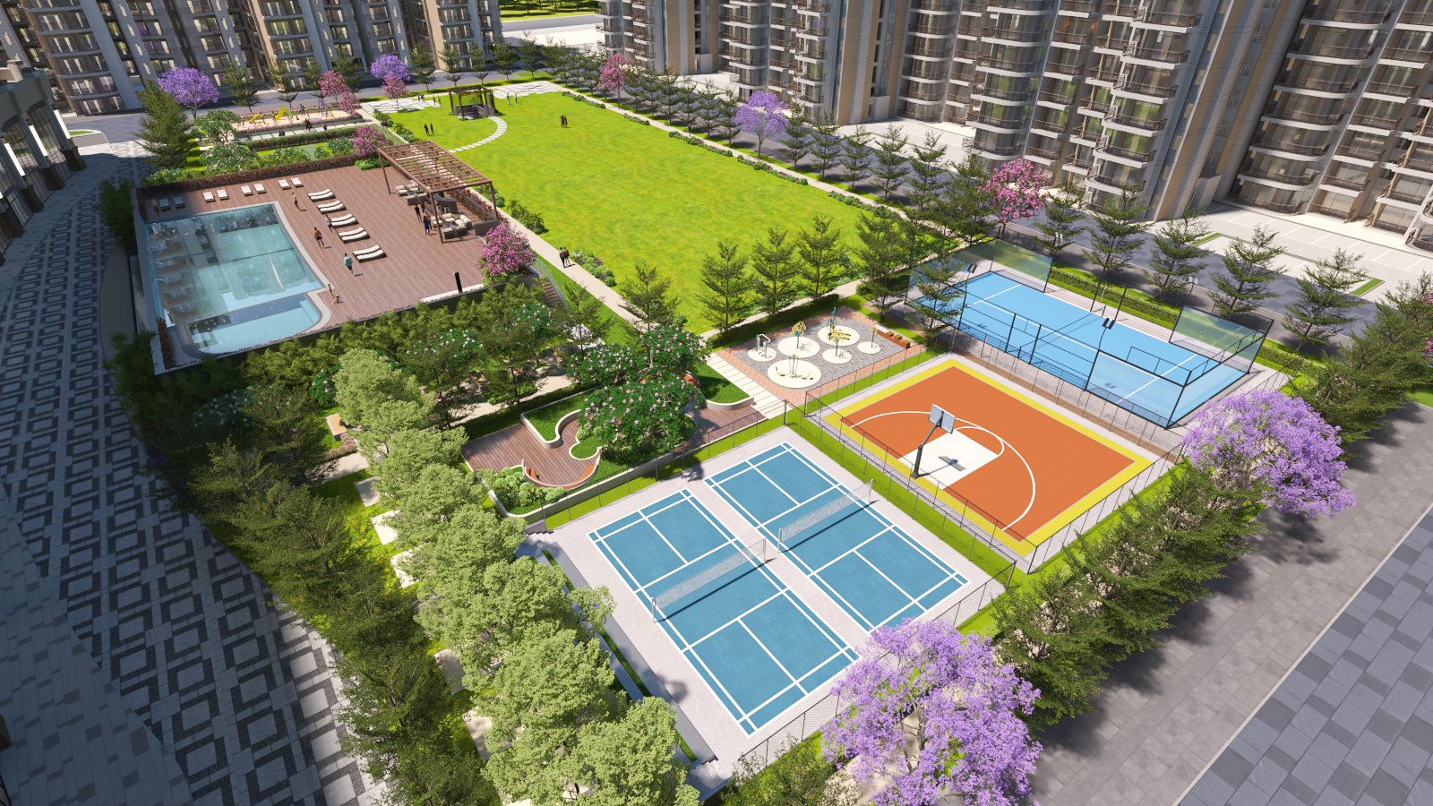 Sports Arena & Lawn Aerial Layout
