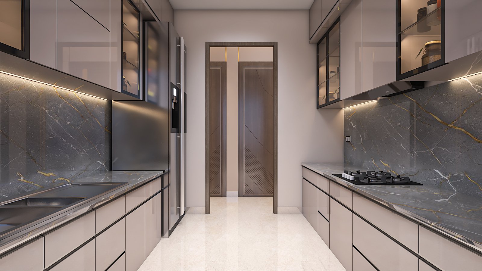 Parallel Modular Designer Kitchen & Hob
